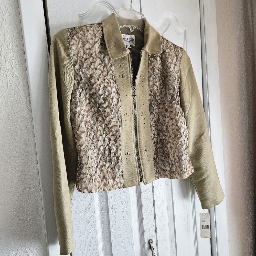 Women's Beige and Cream Jacket NANCY BOLEN - CITY GIRL Size 4